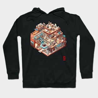 Isometric cat house Hoodie